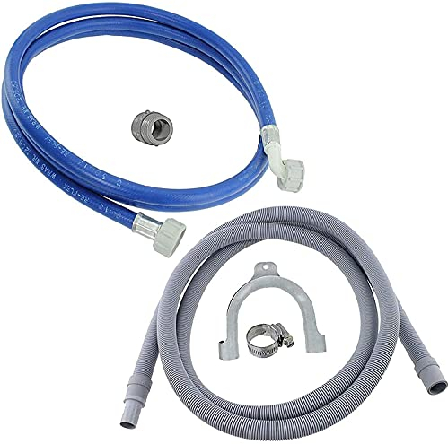 bartyspares UNIVERSAL Washing Machine Long Cold 3.5m Fill Water & Drain Hose Extension Pipe