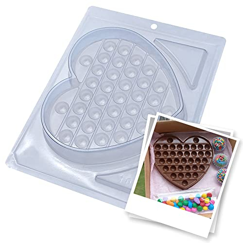 BWB 10273 Stampo Cuore Pop IT Speciale 3 parti Forma con silicone per cioccolato caldo di 1 Cavità de 145-300g Plastica PET Trasparente Accessori e utensili da pasticceria e cioccolatini