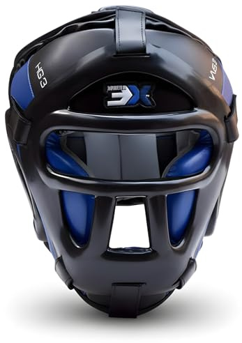 Lot de 3 Casques de Boxe Sports Grill pour entraînement MMA, Casque de Boxe pour Homme pour Protection du Visage et des Oreilles, Casque Adulte pour Arts Martiaux, Kickboxing, Sparring, Muay Thai