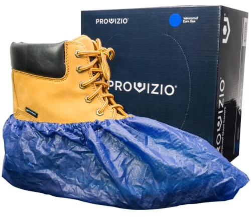 Provizio Supply Waterproof Shoe Covers Disposable Non Slip Extra Large Boot Cover - (40 Pairs) (Dark Blue)
