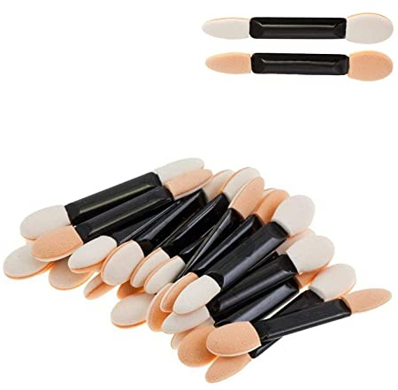 30pcs Disposable Eyeshadow Brush - Dual Sided Oval Sponge Applicator for Eyeliner, Eye Makeup Arts, Crafts, DIY, Nail Art, Beauty Tool