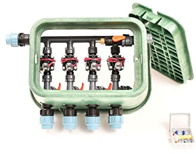 Plug&Rain 4er-Ventilbox Hunter PGV mit Durchflussregulierung und Druckluftanschluss, 32 mm (1) Expert