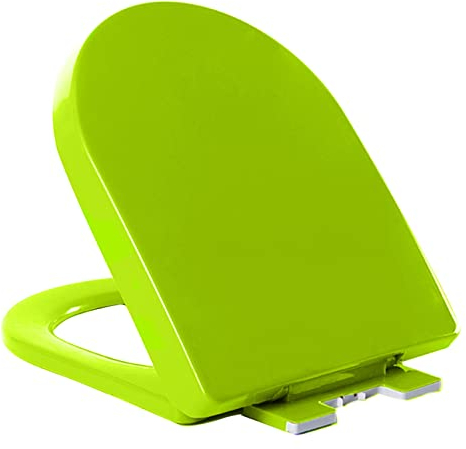JUNNIU Toilettendeckel, Toilettendeckel Klobrille mit Absenkautomatik Ideal Standard WC Sitz WC Deckel Klodeckel D Form Klositz aus PP Toilet Seat Toilettensitz Toilettenbrille Green