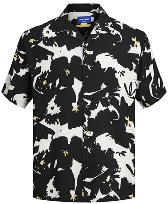 JORLUKE - Maglietta Aruba Resort SS, Black/AOP: AOP, S
