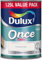 AMK® Dulux Once Gloss Paint Pure Brilliant White 1.25L One Coat Interior Wood Metal Finish No Undercoat Needed for Trim Skirting Doors Frames Radiators Durable High Sheen