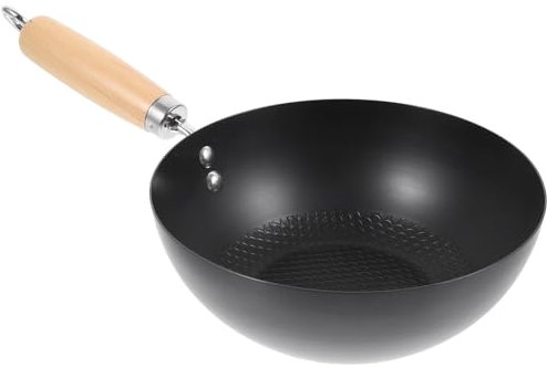 Garneck Wok Fonte Petit Poêle à Frire pour Cuisine Ustensiles de Cuisine Wok Traditionnel pour Plaque de Cuisson