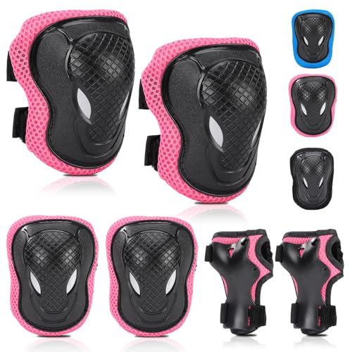 Knieschoner Kinder, Verstellbare Knieschützer Ellenbogenschoner Handgelenkschoner, Schoner Schützer Inliner Kinder, Protektorenset für Inliner Skaten Roller Skateboard Rollschuhe