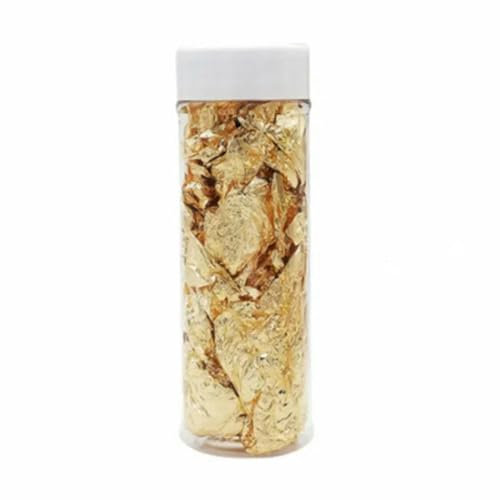 GUOZIF Gold-/Silberfolie, echtes Blattgold, Schabin-Flocken, 2 g, 24 Karat Gold, dekoratives Geschirr, Chef Art, Kuchendekoration, Pralinen, Werkzeuge