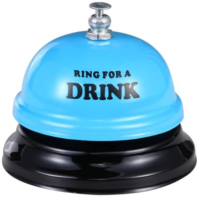 Arcjunys Blue Bar Stainless Steel Call Bell - 2.95 Inch Diameter Desk & Counter Bell for Hotels, Schools, Restaurants, Hospitals & Warehouses