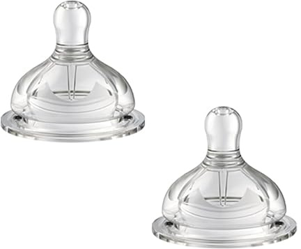 Oberni Sauger für Babyflaschen mit Größe 2, Langsamer Fluss Teats für Babys ab 3+ Monaten, BPA-frei, 2Pack