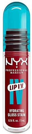 NYX Professional Makeup Lip Gloss and Lip Stain, Lip IV Hydrating Gloss Stain, Up to 12 Hour Hydration, High Pigment, Wet Shine Finish, Shade: Cranberry Splash
