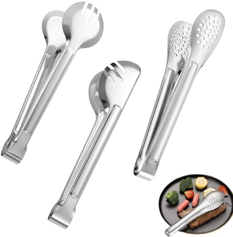 Multifonctionnel Pinces Cuisine Inox, 3 Pièces Pinces de Barbecue en Acier Inoxydable, Pinces à Salade en Acier Inoxydable, Ensemble de Pinces en Acier Inoxydable de Cuisine, Cuisine, Barbecue