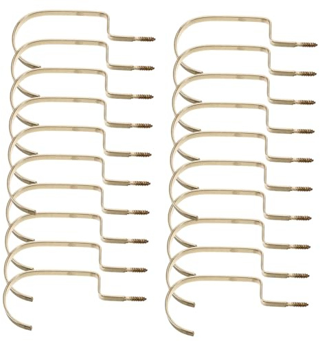Cabilock Ganchos Para Colgar Ropa Planos De Metal 10 Cm Dorado Electroforesis Resistentes Para Perchas Rosca Para Camisas y Pantalones Organizador Armario 20 Piezas