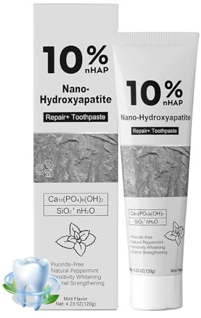 10% Hydroxyapatite Toothpaste,Natural Fluoride Free Toothpaste,Hydroxyapatite Enamel Care Toothpastes,for Sensitive Teeth, Daily Protection,Fresh Breath