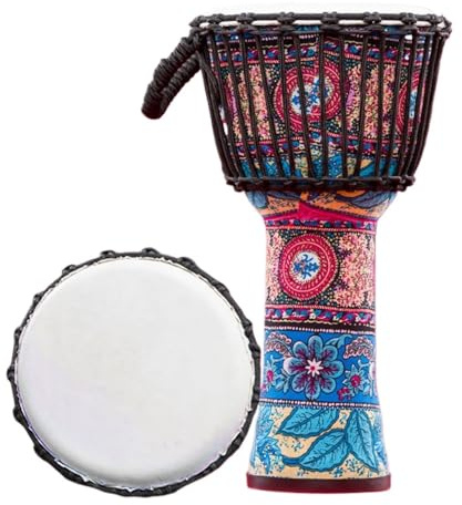 Trommelfell Aus Ziegenleder Buschtrommel 8/10 Zoll Afrikanisch Inspirierte Musik Djembe Trommel, Anfänger für Tanzbegleitung Handtrommel(Tie rope 10inch-C)