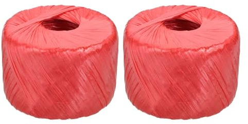 PATIKIL 400 M Cuerda De Nylon Poliéster Plástico 2 Pcs Cuerda Doméstica Rollo De Cuerda para Jardinería Embalaje Manualidades DIY Rojo