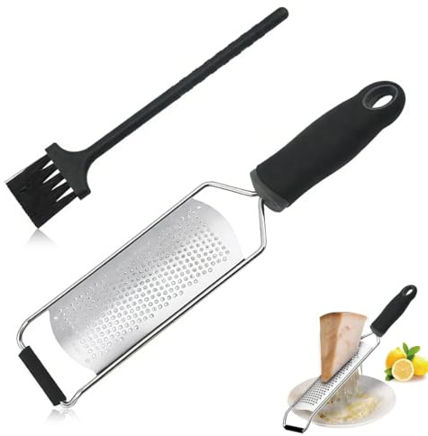1 pezzi Grattugia Formaggio, Manuale Ideale per Parmigiano, Agrumi, Limone, Zenzero, Cioccolato e Noce Moscata Affilato Acciaio Inossidabile Lavabile in lavastoviglie Maniglia TPR & Cover protettiva