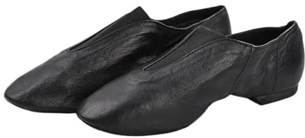 Slip On Dance jazzdansskor baby barn vuxna kvinnor män mage modern balett gym jazziga sneakers för scenframträdanden, Svart, 41 EU