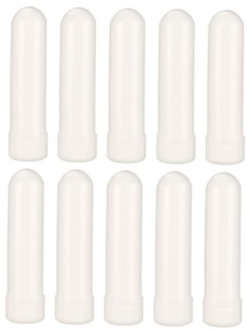 OUNONA Tubi Inalatori Nasali in Plastica Bianca per Aromaterapia 10 Pezzi Aroma Stimolante Portatile per Ufficio e Viaggio