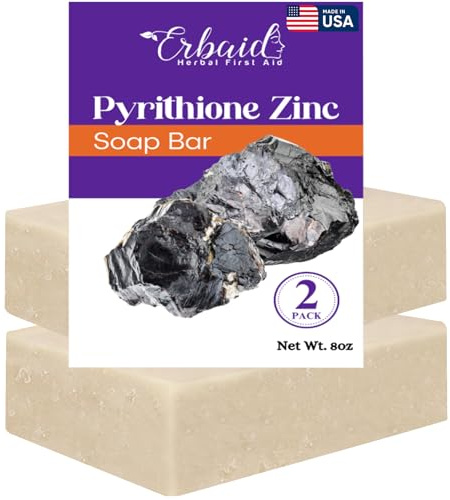 Zinc Soap Bar with Zinc Pyrithione – Gentle All-Natural Face & Body Wash – Daily Cleansing Formula for Oily, Sensitive & Blemish-Prone Skin – Exfoliating Bath Bar Skincare Cleanser – Made in USA