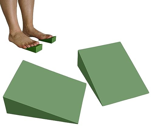 cuneos yoga, 1 paio di tavole inclinate con cuneos in schiuma, barella per polpacci, blocco con cunei tozzi per yoga, riabilitazione e stretching del piede e fisioterapia