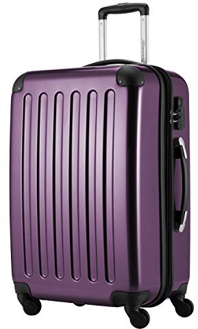 Hauptstadtkoffer - Alex - Hartschalen-Koffer Koffer Trolley Rollkoffer Reisekoffer Erweiterbar, 4 Rollen, 65 cm, 74 Liter, Aubergine