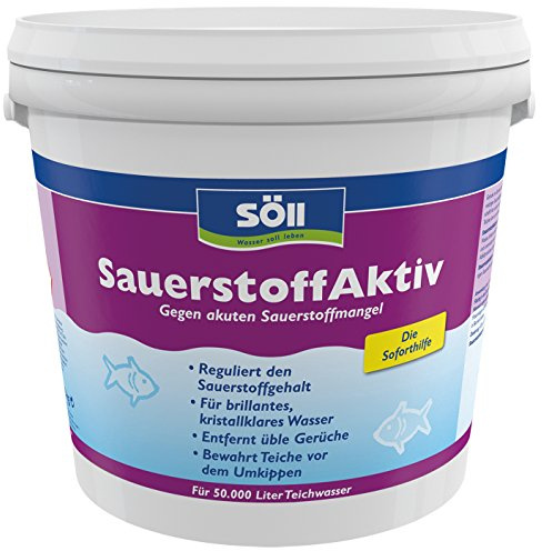 Söll 80488 SauerstoffAktiv, 5 kg - Soforthilfe bei akutem Sauerstoffmangel,Teichpflegemittel zur Entfernung übler Gerüche im Gartenteich Fischteich Koiteich