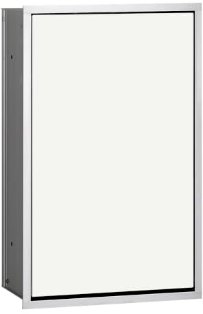 Emco Asis 300 Unterputz Abfallsammler, Einbau-Abfalleimer, alu/Glas weiß, Einbauschrank, Türanschlag wählbar - 973227430