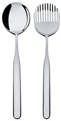Alessi IS02/14  Collo-alto, Salatbesteck 18/10 glänzend poliert Edelstahl 26.5 x 3 x 8 cm, silber