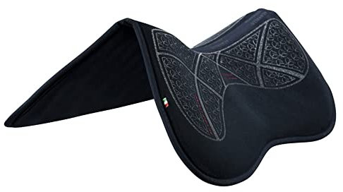 Acavallo Memory Foam Half Pad mit Grip, Größe:L, Farbe:blau/Silber
