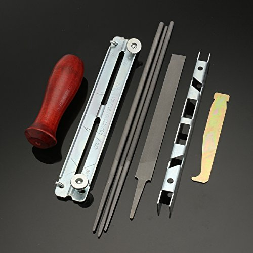 EsportsMJJ 8pcs Chain Saw Sharpening Kit File Depth Gauge File Board Slot Cleaner Wooden Handle