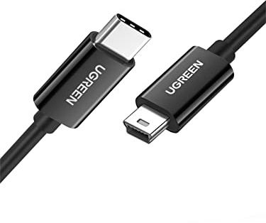 UGREEN USB Typ C 3.1 Auf Mini USB 2.0 Kabel 1m, Datenkabel Kompatibel Mit Macbook 12 Zoll, Google Pixel Und Anderen Geräten Mit Typ-C, Mini USB Anschlüssen