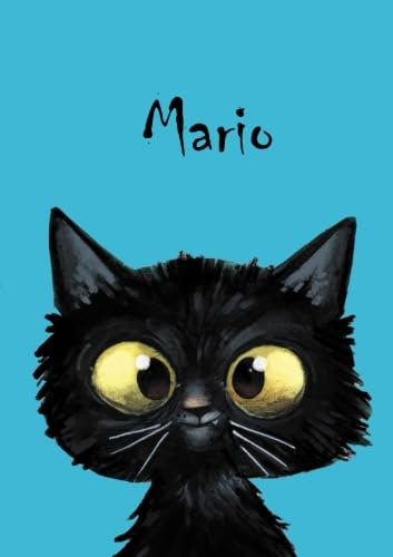 Mario: Mario - Katzen - Malbuch / Notizbuch / Tagebuch: A5 - blanko