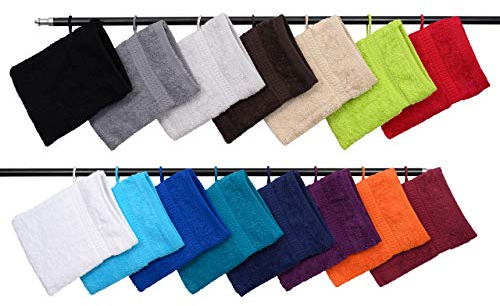 10er Set Waschhandschuhe Waschlappen Silber 16x21 cm | 100% Baumwolle Frottier | Oeko-TEX® Standard 100 | Premium Qualität 500 g/m²