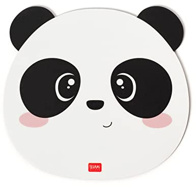 Legami - Tappetino per Mouse, Mousepad con Superficie Antipolvere e Antiriflesso in PVC, Base in Gomma Antiscivolo, Tema Panda, 22,3 x 23,3 cm