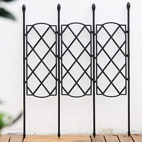 MISNODE Enrejado de jardín de 53 x 18 pulgadas para plantas trepadoras, marco de soporte de planta plegable, enrejado de panel de valla de celosía, soporte de metal para paneles de rejilla de alambre