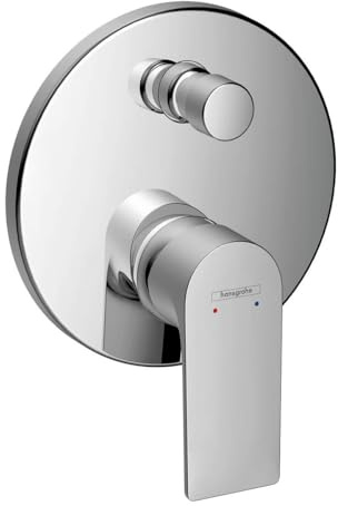 hansgrohe Wannenarmatur Rebris E, Unterputz Badarmatur für 2 Funktionen, Chrom