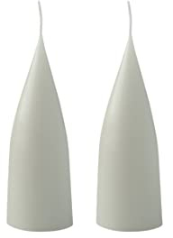 Kunstindustrien® Stumpenkerzen, Hergestellt in Dänemark, 43 Farben verfügbar, Kegel Kerze, Durchgefärbte Stumpenkerze lange Brenndauer von 15 Std., Kerzen Deko, 2 Stück, 6,5 x 16cm (Helles Resedagrün)