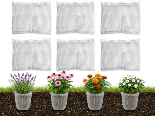 Gekufa 6 Stück Wurzelschutz aus Edelstahl für Pflanzen, 35 * 35cm | Wühlmauskorb für obstbäume, Metallnetzbeutel aus Edelstahl, Wurzelschutz für Bäumen, Blumen, Gemüse
