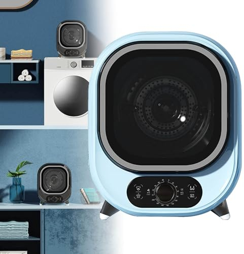 XDLYWUZIQ Mini Sèche-Linge électrique Portable, Sèche-Linge à Condensateur Portable 450 W, Sèche-Linge Compact à Chargement Frontal, Parfait pour Une Utilisation sur Un Comptoir Ou Au Mur,Blue