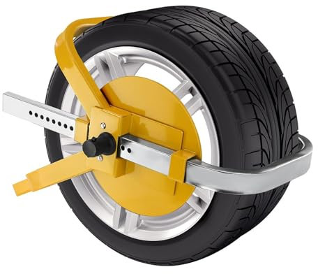 Holdfiturn Heavy Duty Steel Wheel Clamp for Caravans & Trailers - Secure Anti-Theft Safety Lock (19-23)