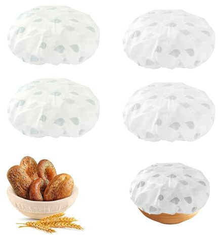 Wbgraceful 4Pcs Bowl Covers, Bread Proofing Cover with 3-4 Inch Elastic, Reusable Bowl Covers for Bread Proofing, Ideal for Sourdough, Jars and Rising Dough.