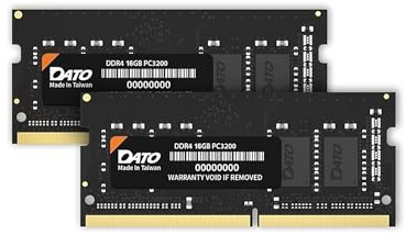 DATO Módulo de memoria de 32 GB RAM (16 GB x 2), DDR4 3200 MHz PC4-25600 CL22 SODIMM 1,2 V 260 pines no ECC SODIMM, para ordenador portátil
