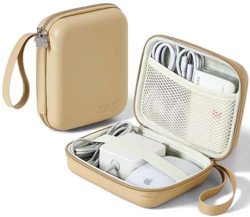 Linpr Charger Case for Macbook, Portable Tech Electronic Organizer Bag,Travel Storage Pouch for Laptop Accessories, MacBook Power Adapter, Charging Cords, USB Drives, Power Bank (Light Khaki, L)