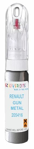 SCOOBYS PAINTS BACK IN THE MIX Paint Touch Up Pen For Renault Gun Metal Grey 205416 Scratch Removal Car Repair