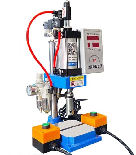 ylpddmm 200KG Prensa Punzonadora Neumática Industrial De Alta Resistencia，63 Tipo Prensa de Banco Máquina Remachadora de Alta precisión de bazo de Gas pequeño con Alta eficiencia,75mm