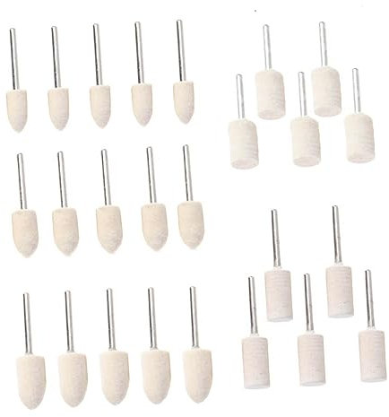 Anneome 30pcs Wool Buffing Polishing Wheel Set Abrasive Flap Wheel for Drill Sanding Wool Polishing Pad for Glass Jewelry Stainless Steel