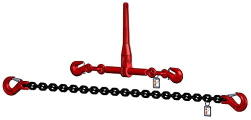 Chaîne d'arrimage en 2 parties avec tampon H de classe 8 13 mm 3,0 m Noir