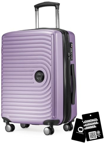 Hauptstadtkoffer Mitte Handgepäck 55x40x23 cm 55 Lmit Anhänger, Flieder | ABS-Hartschale · TSA · XL Erweiterung · 4 Rollen · Austauschbare Ersatzteile · Kurzurlaub · Digitaler Kofferanhänger