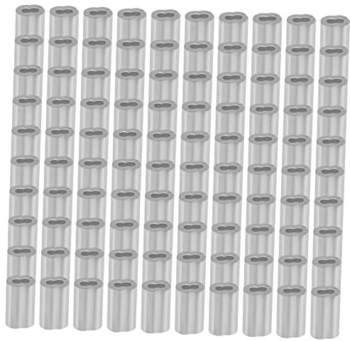 Mobestech 100stücke Aluminium Crimp-schlaufe Doppelte Für Drahtseil Und Kabel Einfache Anwendung Langlebig Und Leicht Zum Fixieren Und Transportieren Von Kabeln
